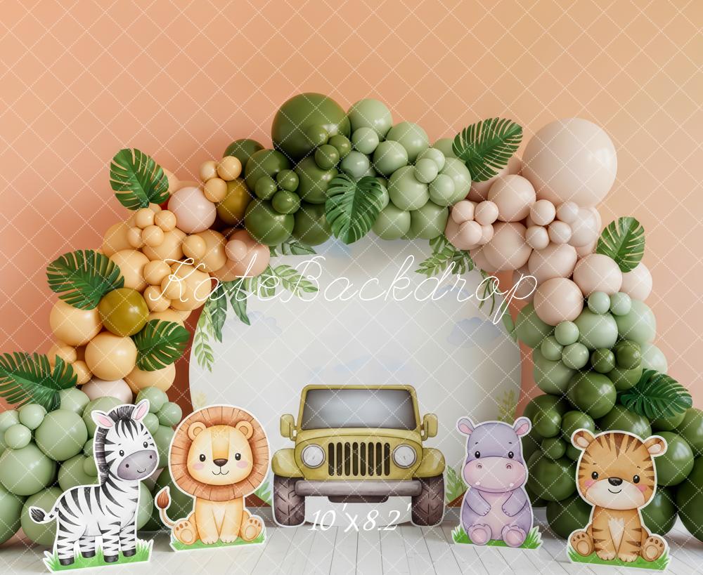 Kate Jungle Balloon Arch Safari Animals Car Backdrop Designed by Patty Robert - Image 6