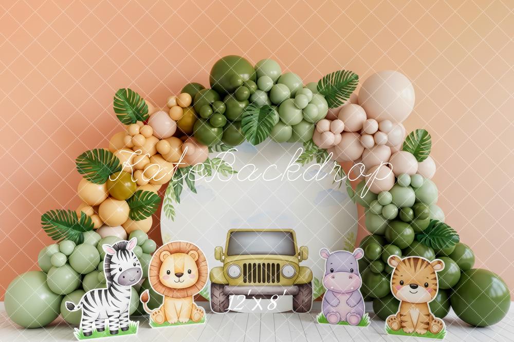 Kate Jungle Balloon Arch Safari Animals Car Backdrop Designed by Patty Robert - Image 8