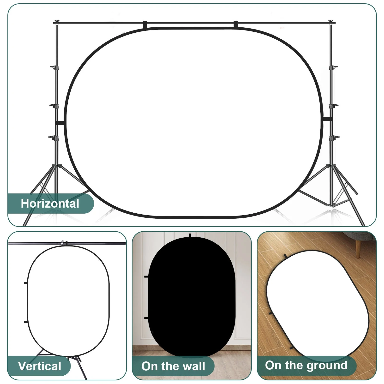 Kate Collapsible Backdrop Audition Backdrop for Headshot Photography, Video Conference, Live Streaming 5X6.5ft(1.5x2m) - Image 4