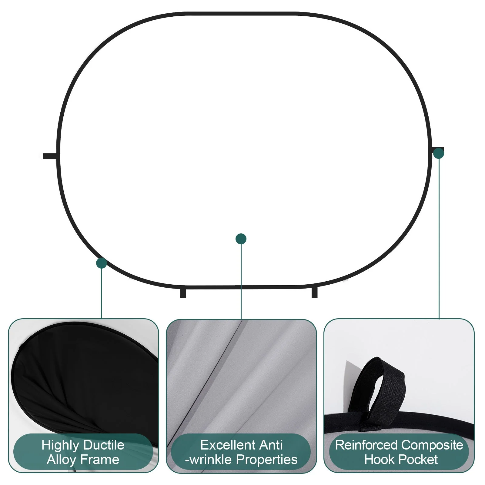 Kate Collapsible Backdrop Audition Backdrop for Headshot Photography, Video Conference, Live Streaming 5X6.5ft(1.5x2m) - Image 5