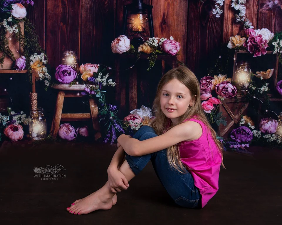 Kate Lamps and Art Flower Backdrop Designed By Megan Leigh Photography