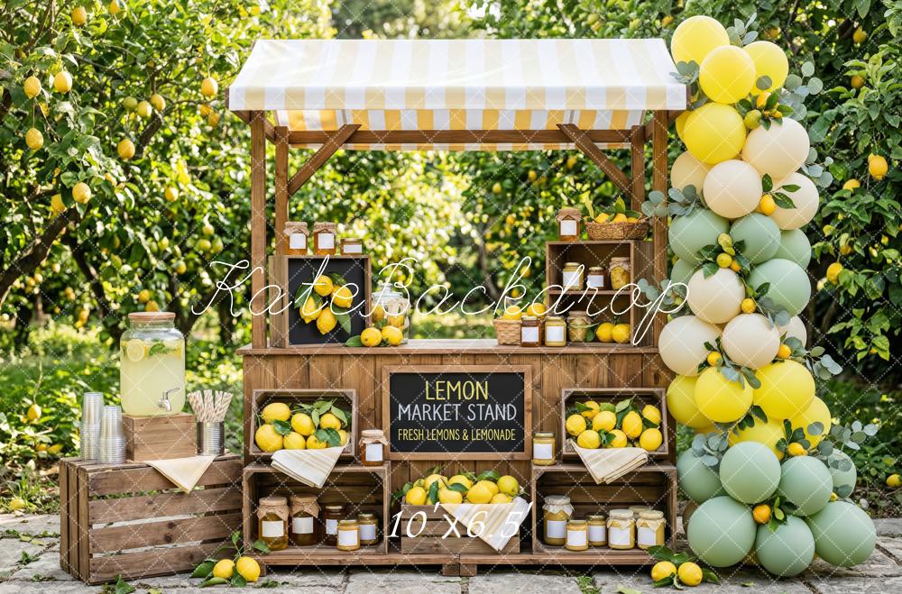 Kate Lemon Market Stand Balloons Trees Fleece Backdrop Designed by Patty Robert - Image 2