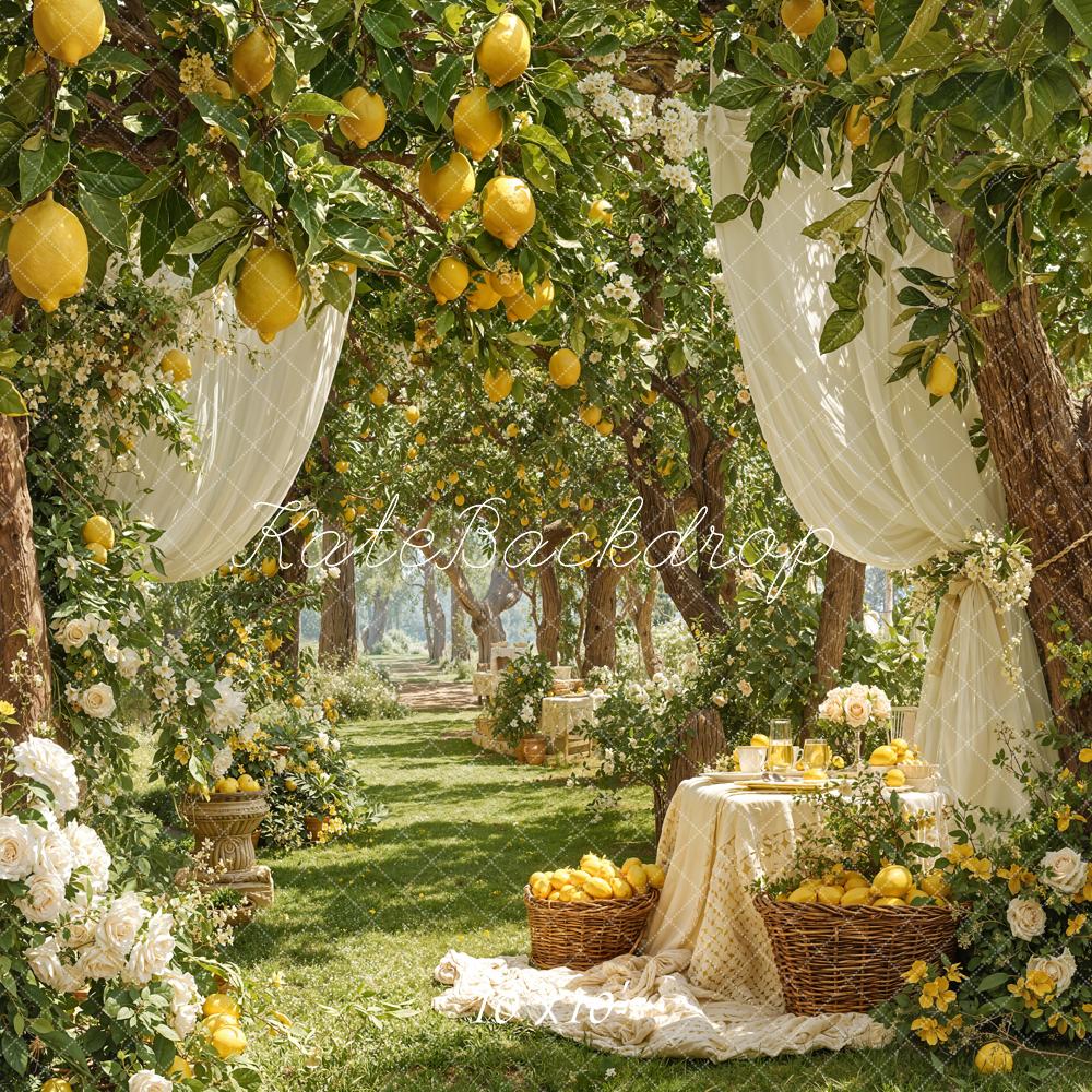 Kate Summer Lemon Orchard Picnic Backdrop Designed by Emetselch - Image 7