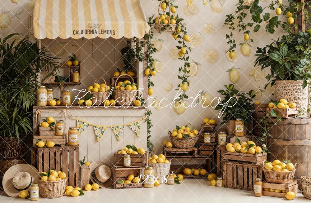 Kate Lemon Stand Baskets Crates Greenery Fleece Backdrop Designed by Emetselch - Image 4