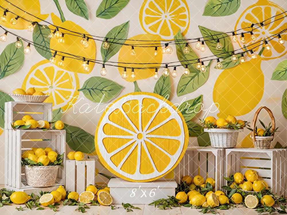 Kate Lemon Summer Crates Garland Fleece Backdrop Designed by Emetselch