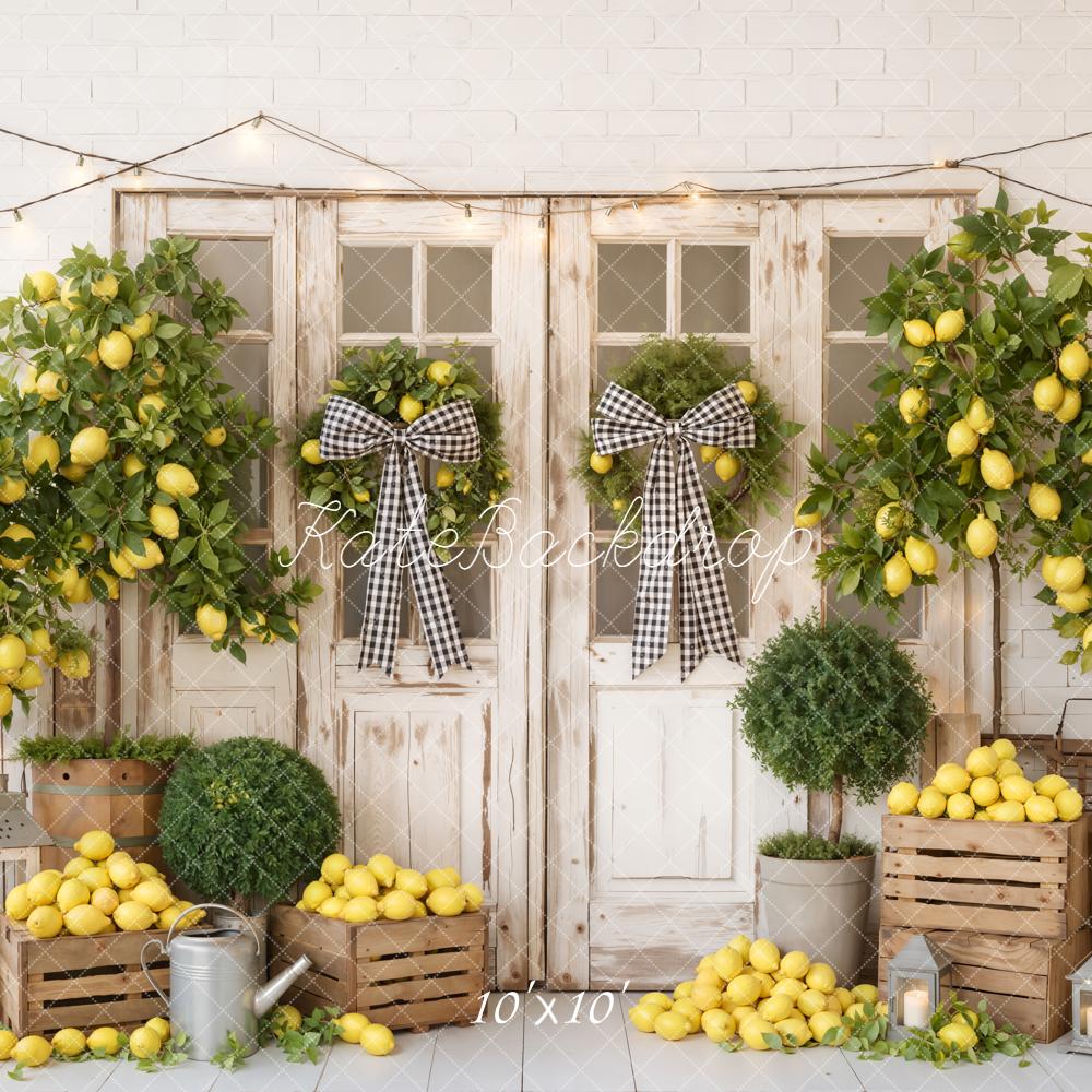 Kate Lemon Tree Wooden Crates Rustic Door Backdrop Designed by Emetselch - Image 7