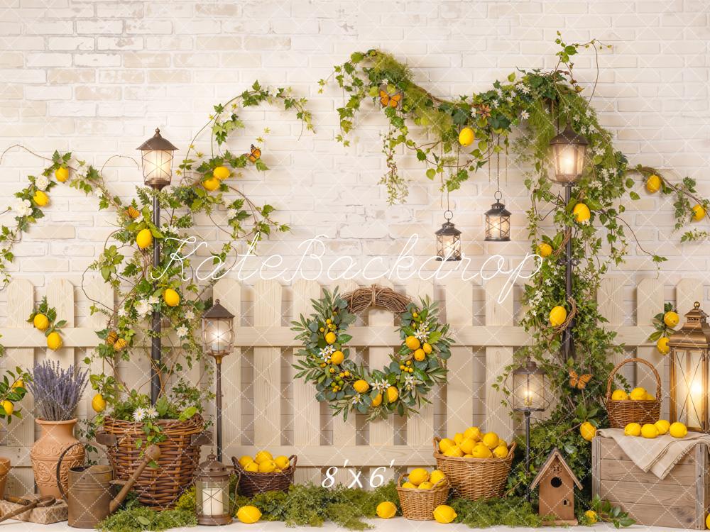 Kate Lemon Vines Lanterns Crates Fleece Backdrop Designed by Emetselch