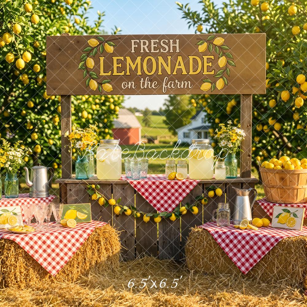 Kate Summer Lemonade Stand Hay Bales Orchard Backdrop Designed by Emetselch - Image 2