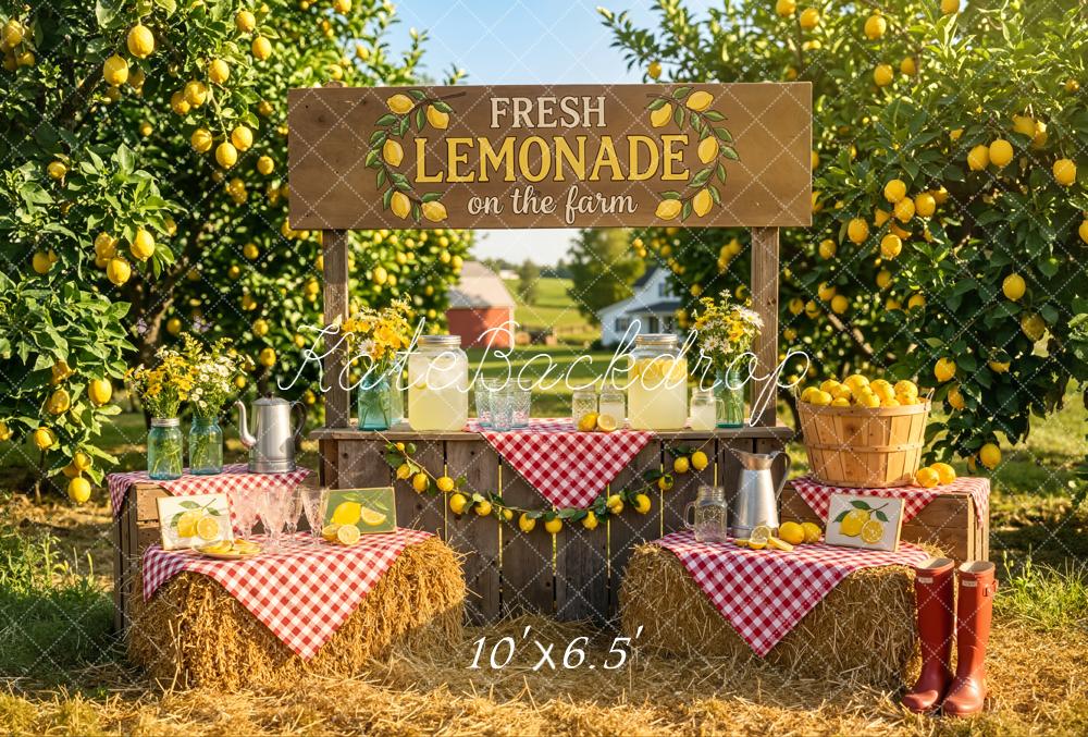 Kate Lemonade Stand Orchard Picnic Fleece Backdrop Designed by Emetselch - Image 2