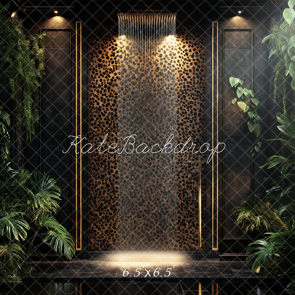 Kate Leopard Wall Tropical Greenery Backdrop Designed by Ashley Paul - Image 3