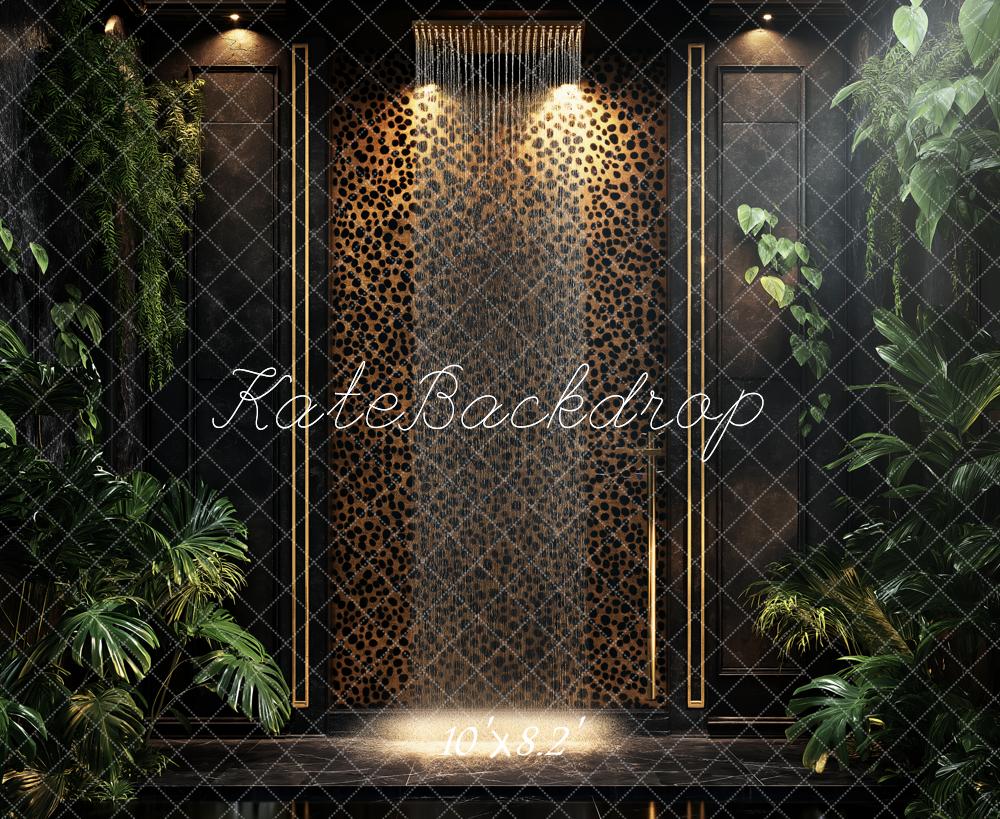 Kate Leopard Wall Tropical Greenery Backdrop Designed by Ashley Paul - Image 7