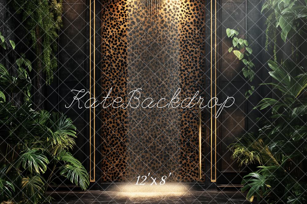 Kate Leopard Wall Tropical Greenery Backdrop Designed by Ashley Paul - Image 9