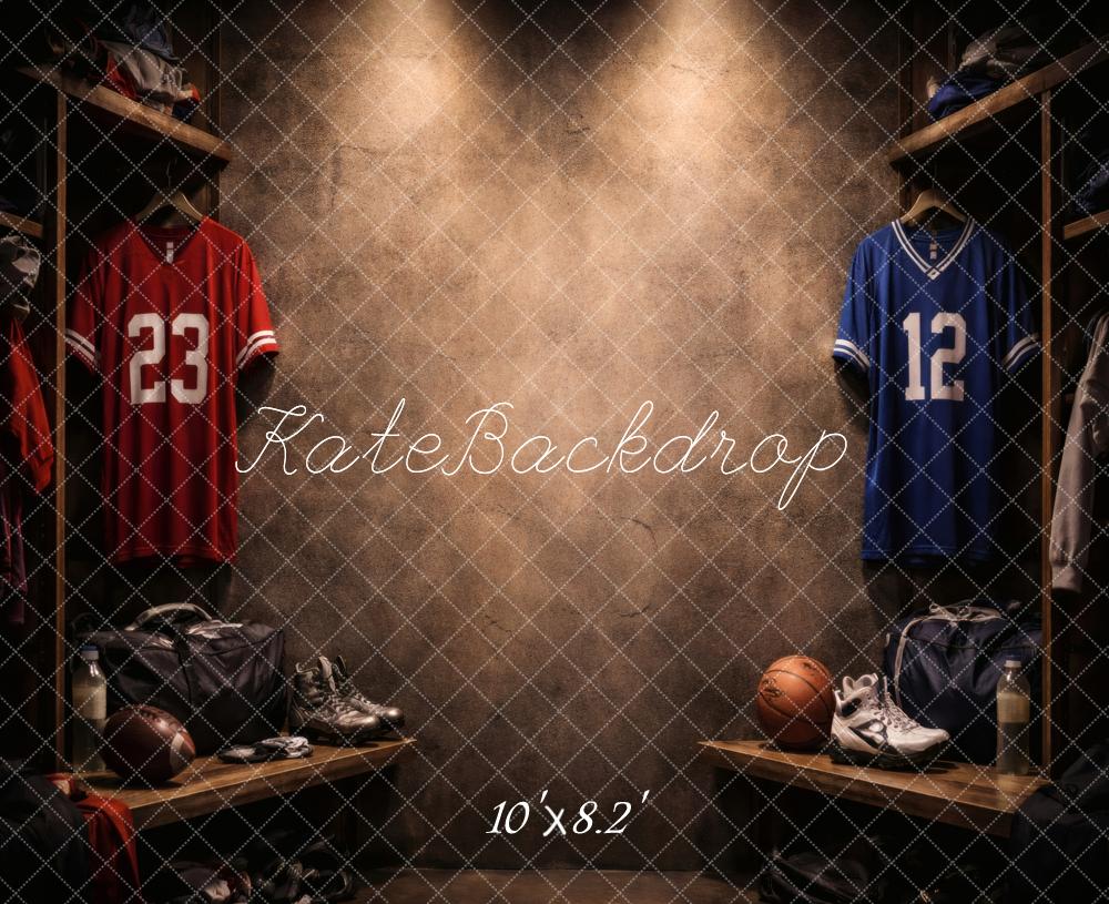 Kate Locker Room Sports Jersey Shelves Backdrop Designed by Vertigo Productions - Image 6
