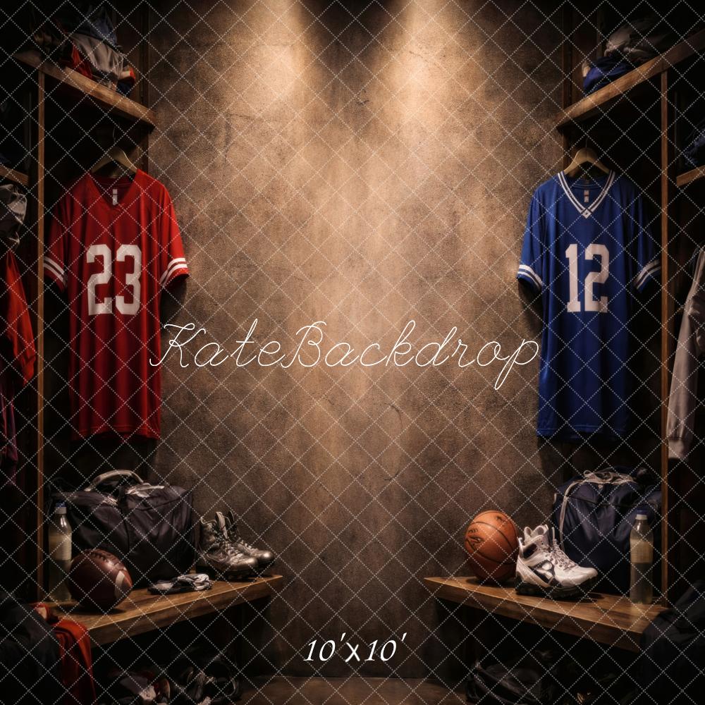 Kate Locker Room Sports Jersey Shelves Backdrop Designed by Vertigo Productions - Image 7