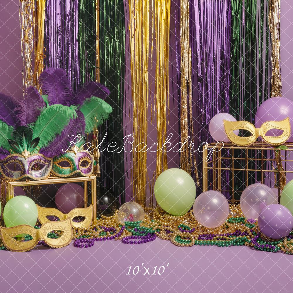 Kate Mardi Gras Masks Beads Streamers Backdrop Designed by Emstselch - Image 7