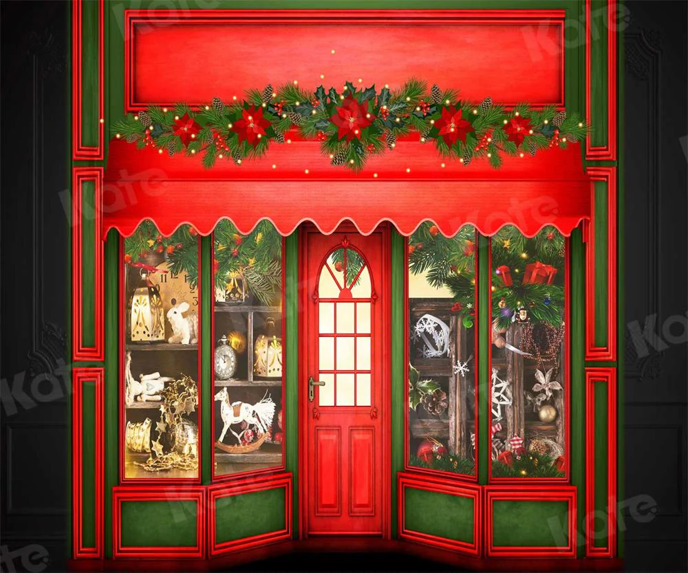 Kate Merry Christmas Shop Front Backdrop for Photography - Image 4