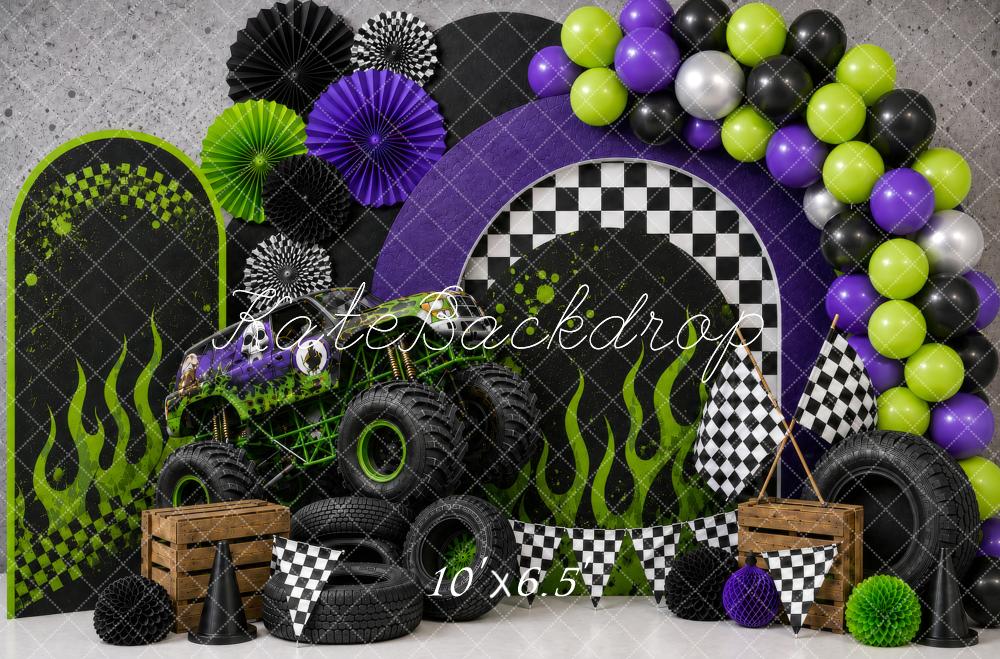 Kate Monster Truck Racing Balloons Backdrop Designed by shutter swan - Image 4
