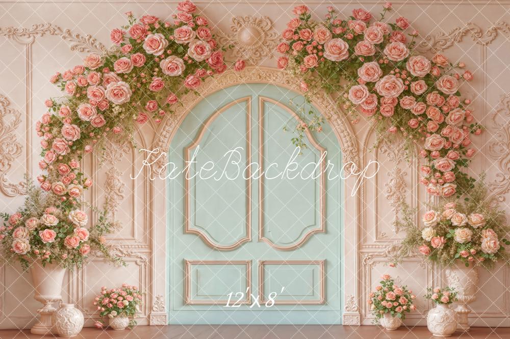 Kate Ornate Doorway Roses Garland Fleece Backdrop Designed by Emstselch - Image 4