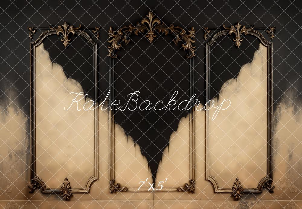 Kate Ornate Vintage Wall Black Beige Backdrop Designed by Mini MakeBelieve