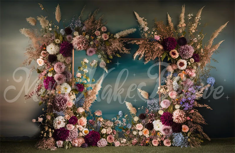 Kate Painterly Fine Art Frame Spring Flowers Fleece Backdrop Designed by Mini MakeBelieve - Image 2