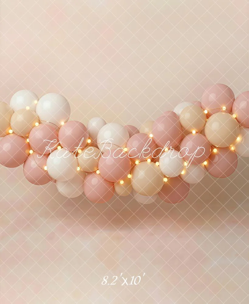 Kate Pastel Balloons Garland Fleece Backdrop Designed by Emetselch - Image 3