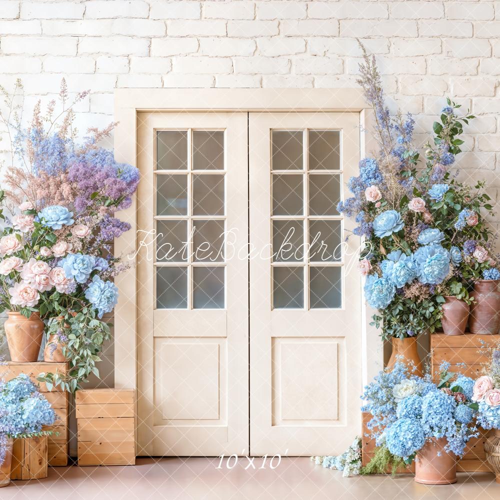 Kate Pastel Floral Rustic Door Wooden Crates Backdrop Designed by Emetselch - Image 7