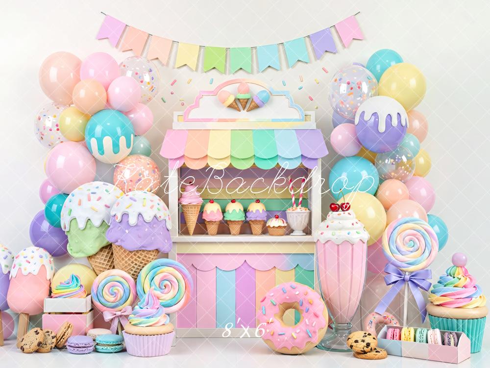 Kate Pastel Ice Cream Sweets Balloons Backdrop Designed by Mini MakeBelieve - Image 3