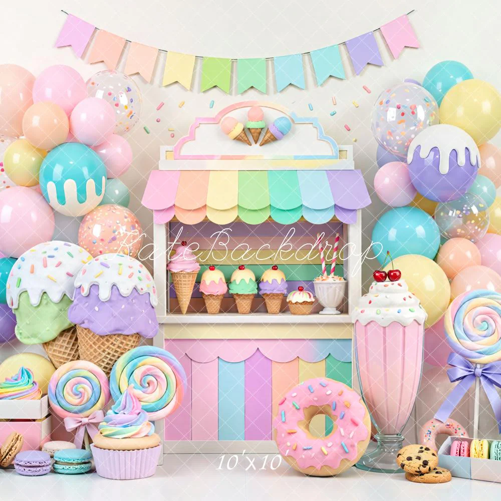 Kate Pastel Ice Cream Sweets Balloons Backdrop Designed by Mini MakeBelieve - Image 7