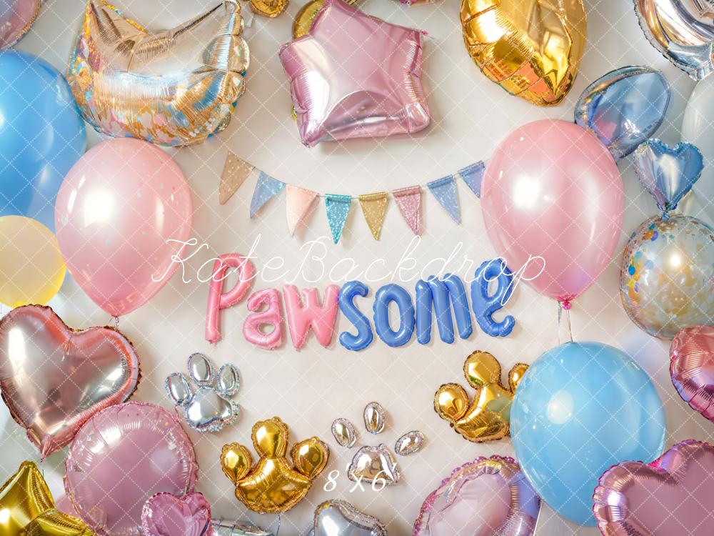 Kate Pet Birthday Pawsome Balloon Backdrop Designed by Emetselch - Image 3