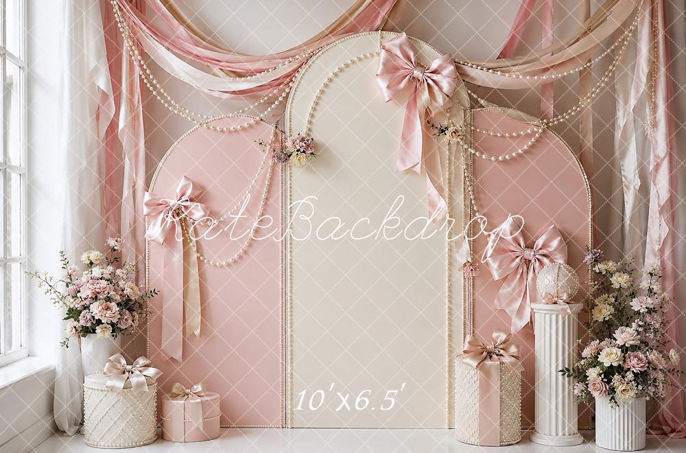 Kate Pink Arch Drapes Bows Backdrop Designed by shutter swan - Image 4