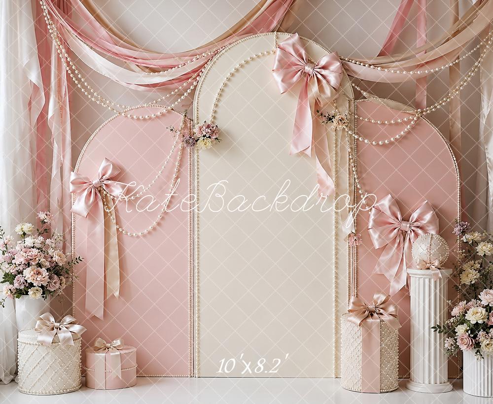 Kate Pink Arch Drapes Bows Backdrop Designed by shutter swan - Image 6