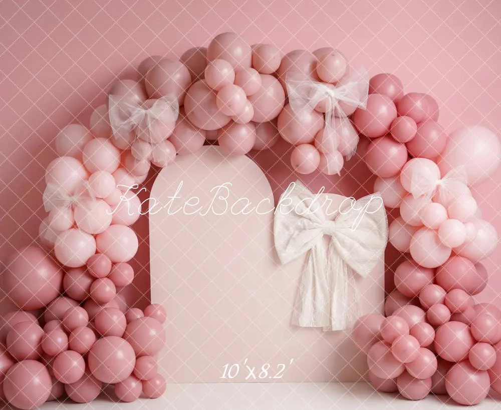 Kate Pink Balloon Arch Bow Fleece Backdrop Designed by Patty Robert - Image 3