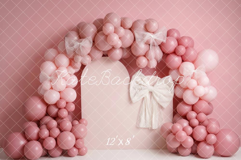Kate Pink Balloon Arch Bow Fleece Backdrop Designed by Patty Robert - Image 4