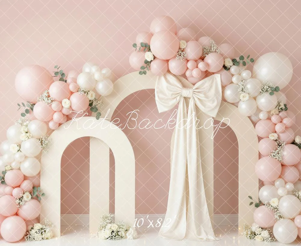 Kate Pink Balloon Arch Garland Fleece Backdrop Designed by Patty Robert - Image 3