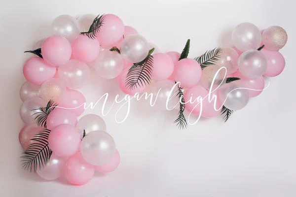 Kate Pink Balloon Garland Birthday Backdrop for Photography Designed by Megan Leigh Photography - Image 2
