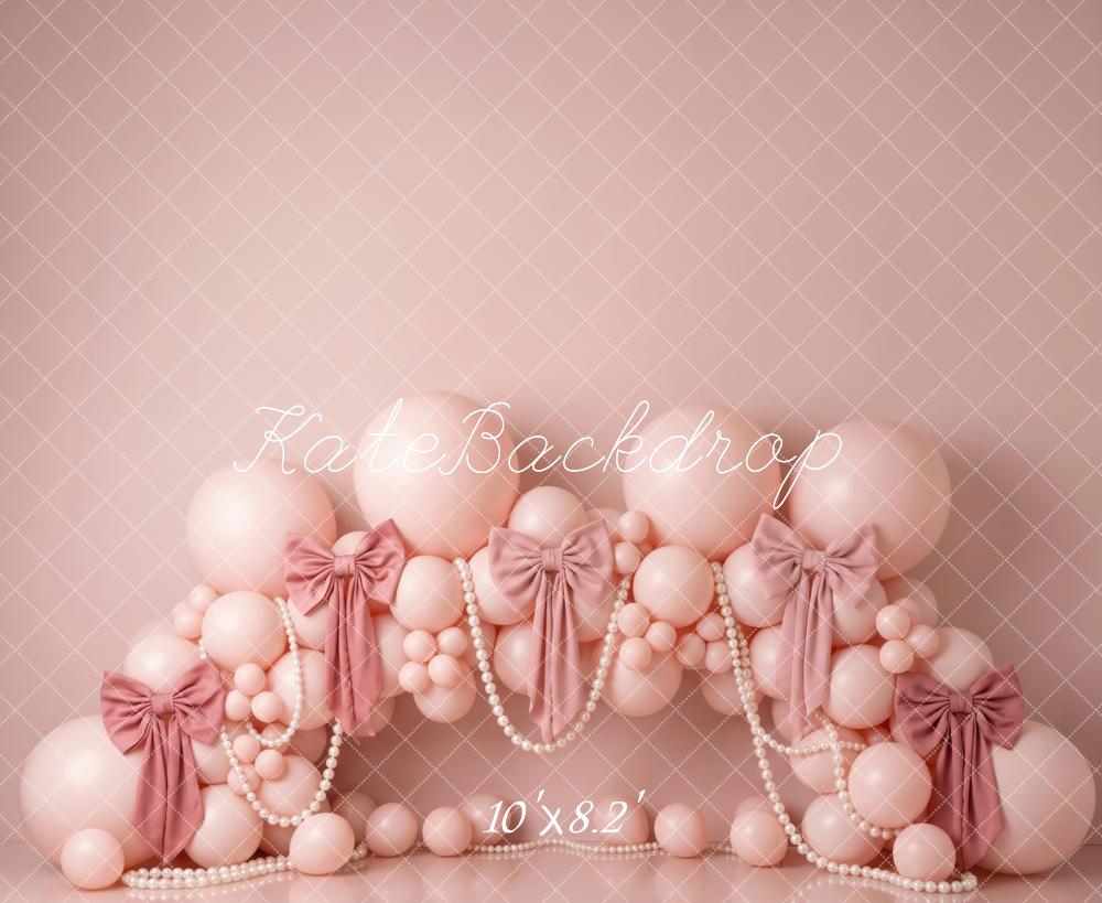 Kate Pink Balloons Bows Garland Fleece Backdrop Designed by Patty Robert - Image 3