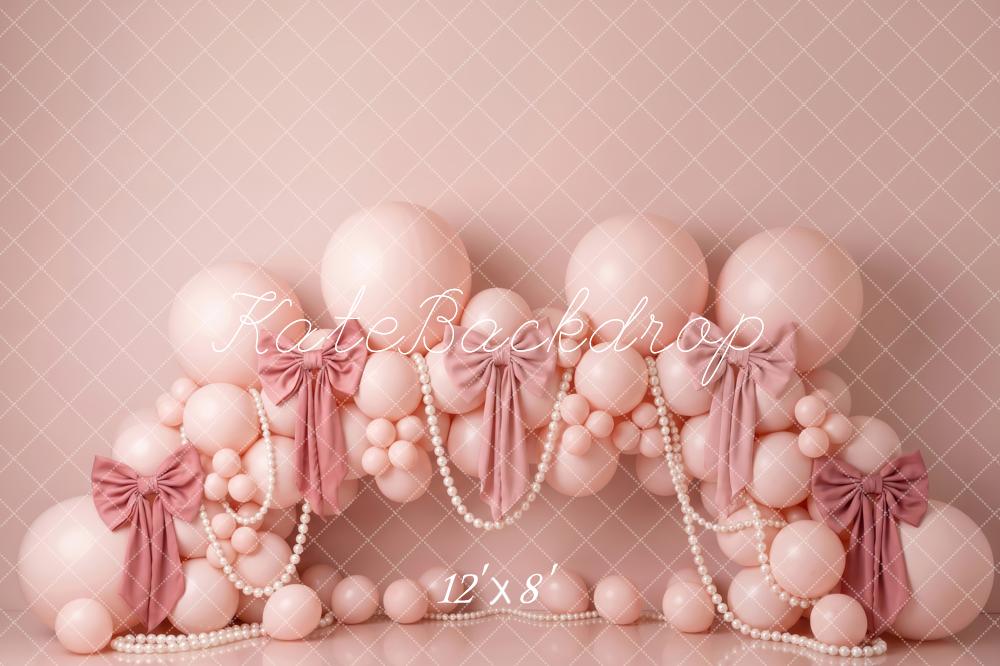 Kate Pink Balloons Bows Garland Fleece Backdrop Designed by Patty Robert - Image 4