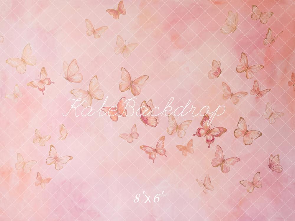 Kate Pink Butterflies Gradient Fleece Backdrop Designed by Patty Robert