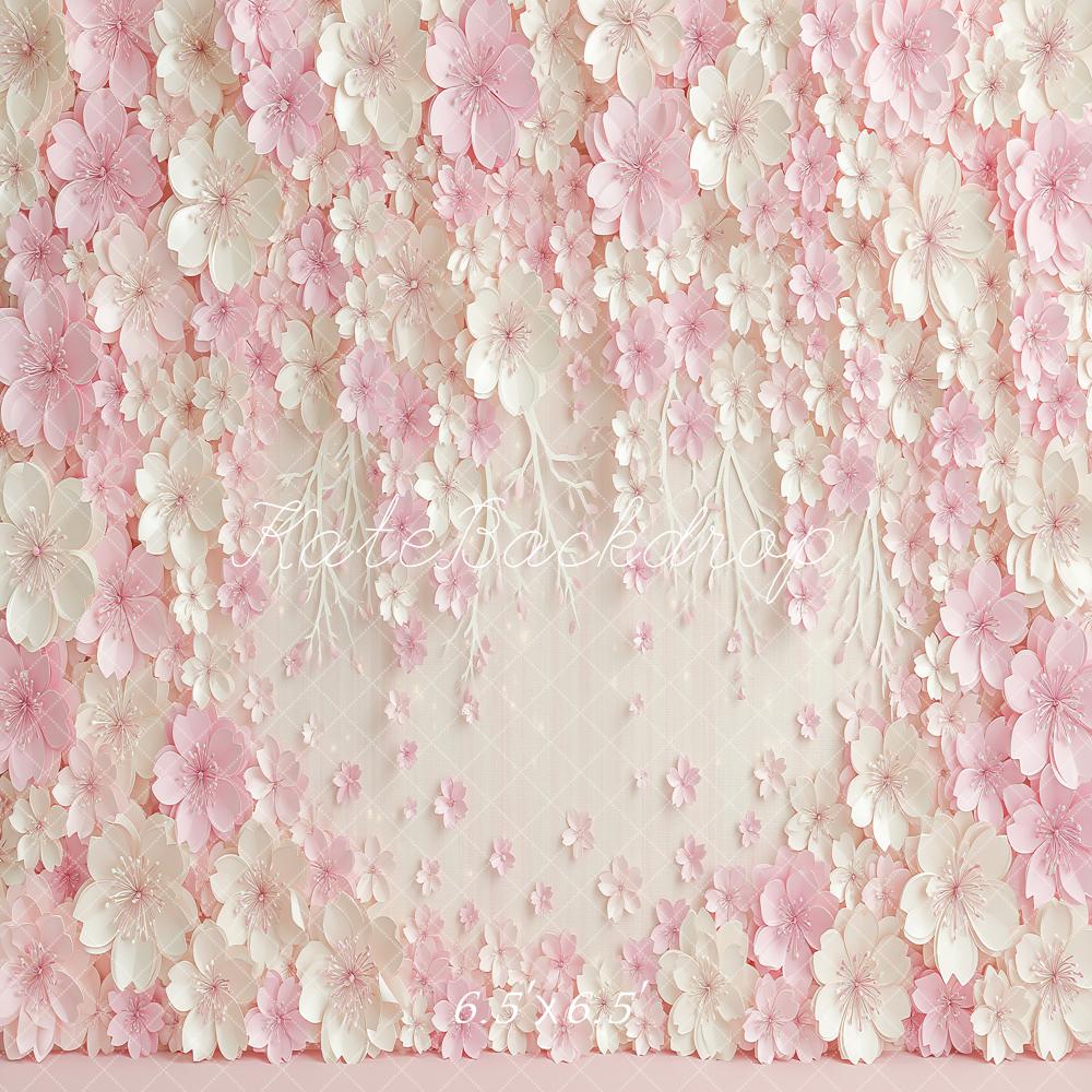 Kate Pink Cascading Florals Wall Backdrop Designed by Angela Marie Photography - Image 2