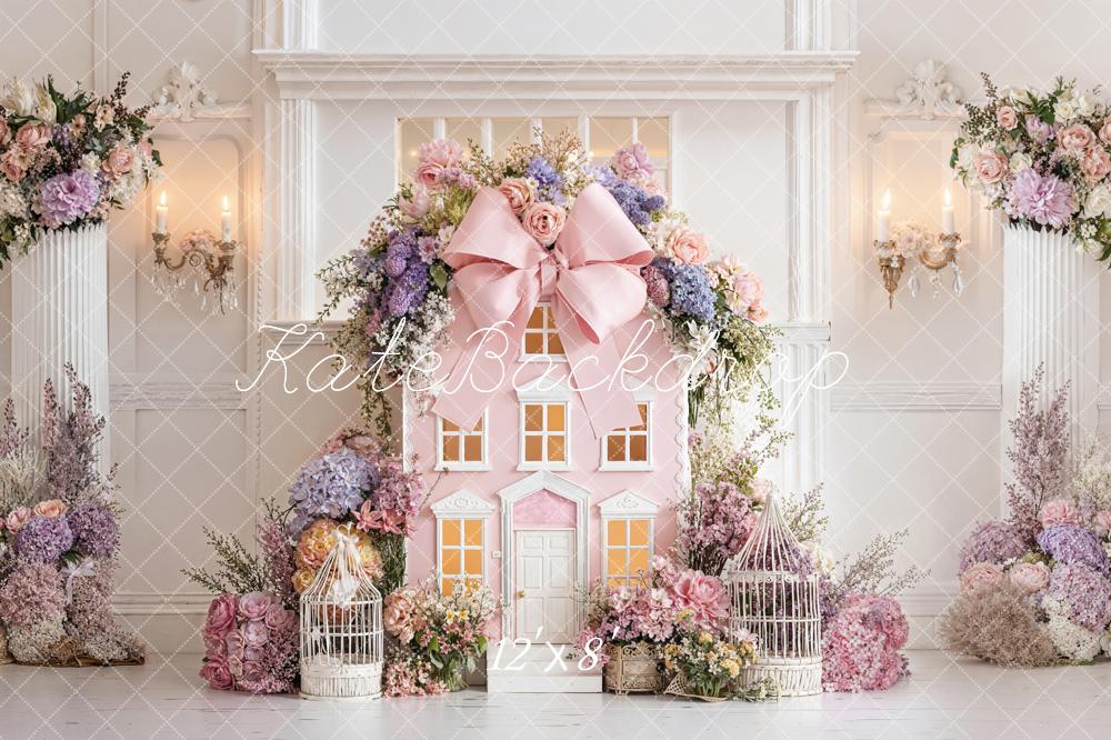 Kate Pink Dollhouse Floral Pastel Backdrop Designed by Emetselch - Image 9