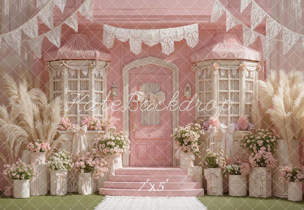 Kate Pink Door Lace Bunting Backdrop Designed by Emetselch