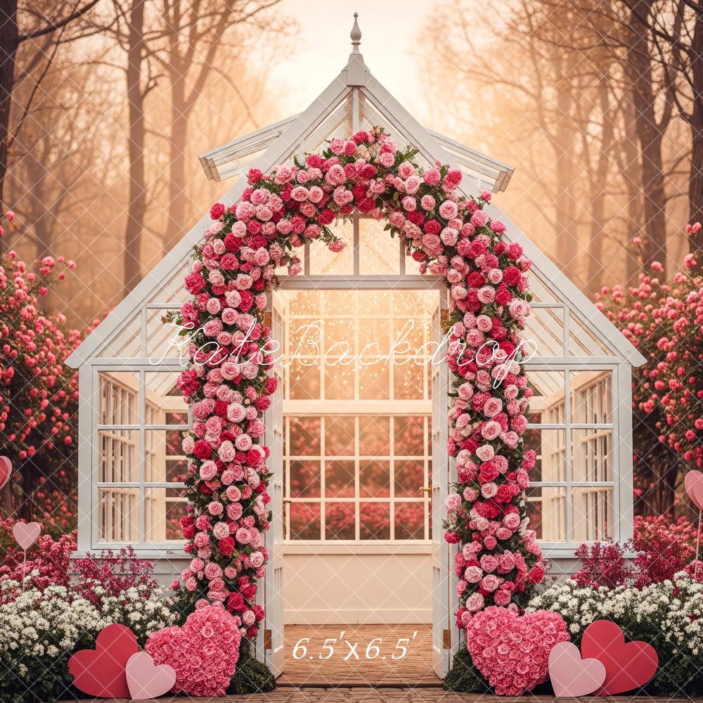 Kate Pink Floral Arch Greenhouse Hearts Backdrop Designed by Patty Robert - Image 2