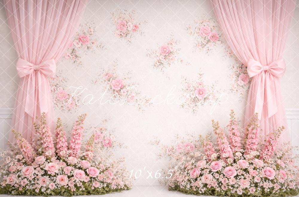 Kate Pink Floral Curtains Backdrop Designed by Megan Leigh Photography - Image 4