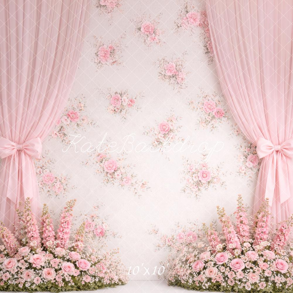 Kate Pink Floral Curtains Backdrop Designed by Megan Leigh Photography - Image 7