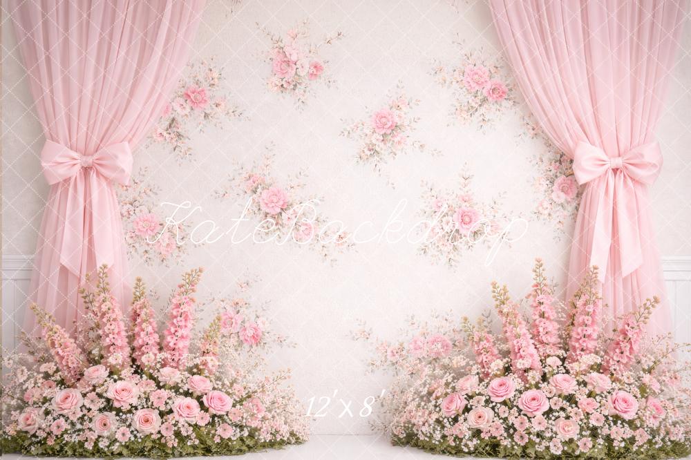Kate Pink Floral Curtains Backdrop Designed by Megan Leigh Photography - Image 8