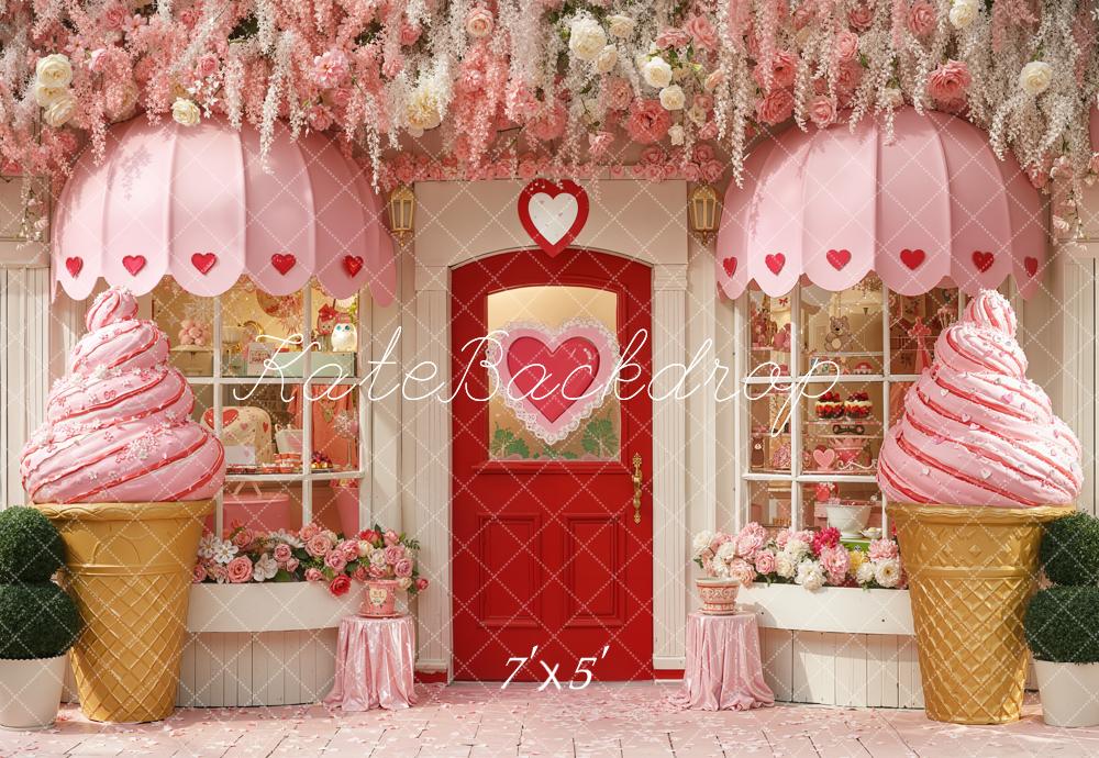 Kate Summer Pink Ice Cream Shop Backdrop Designed by Chain Photography