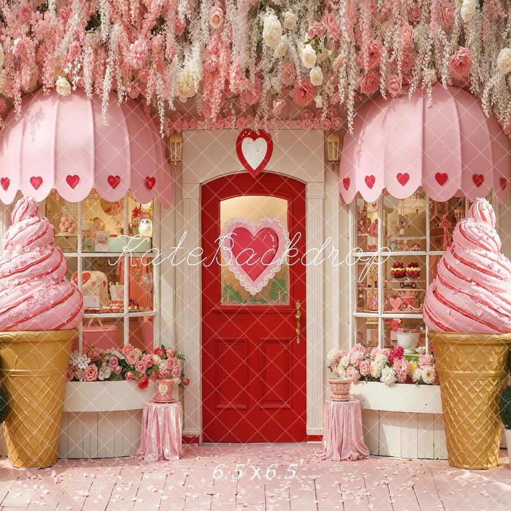 Kate Summer Pink Ice Cream Shop Backdrop Designed by Chain Photography - Image 2