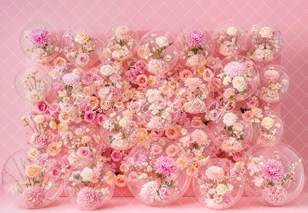 Kate Pink Flower Balloons Arrangement Backdrop Designed by Patty Robert