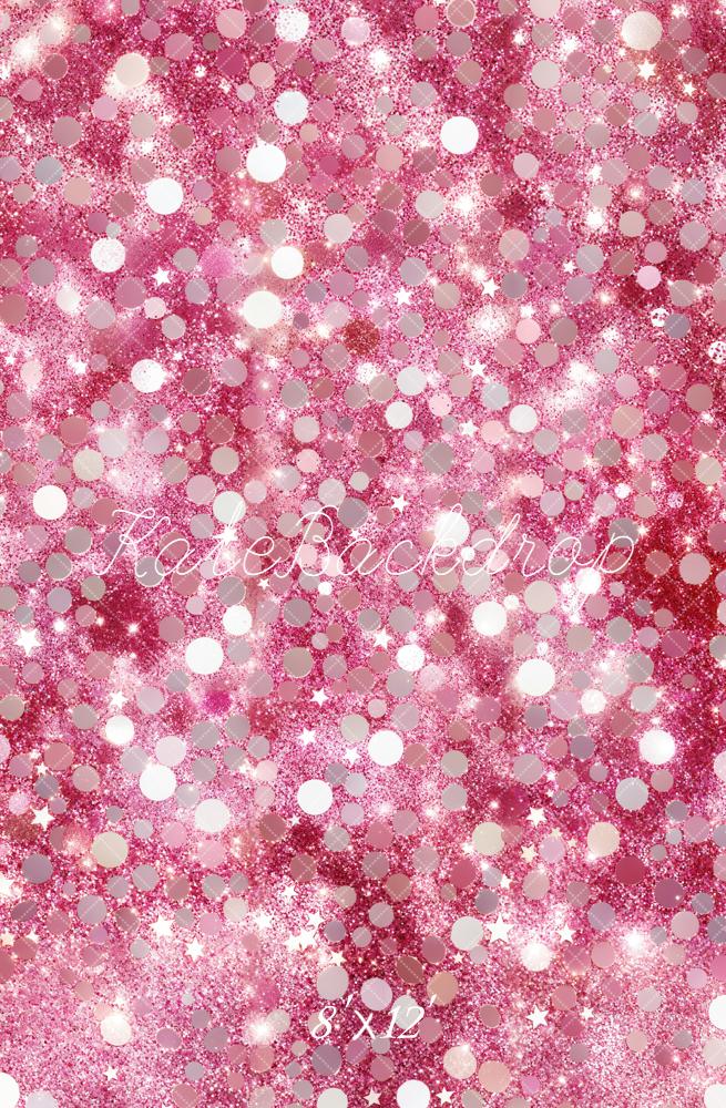 Kate Pink Glitter Bokeh Stars Backdrop Designed by Emetselch - Image 9