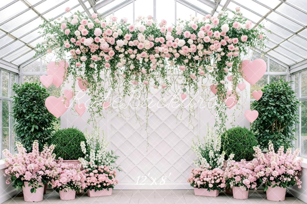 Kate Spring Pink Hearts Garden Fleece Backdrop Designed by Patty Robert - Image 4